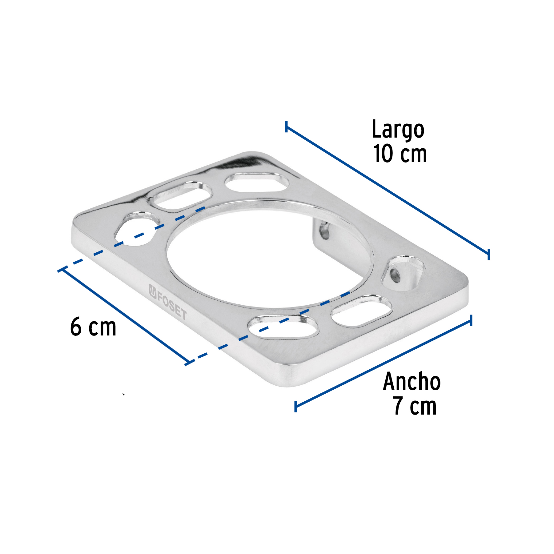 Portavaso cepillero, metálico, cromo, BASIC - Imagen 4