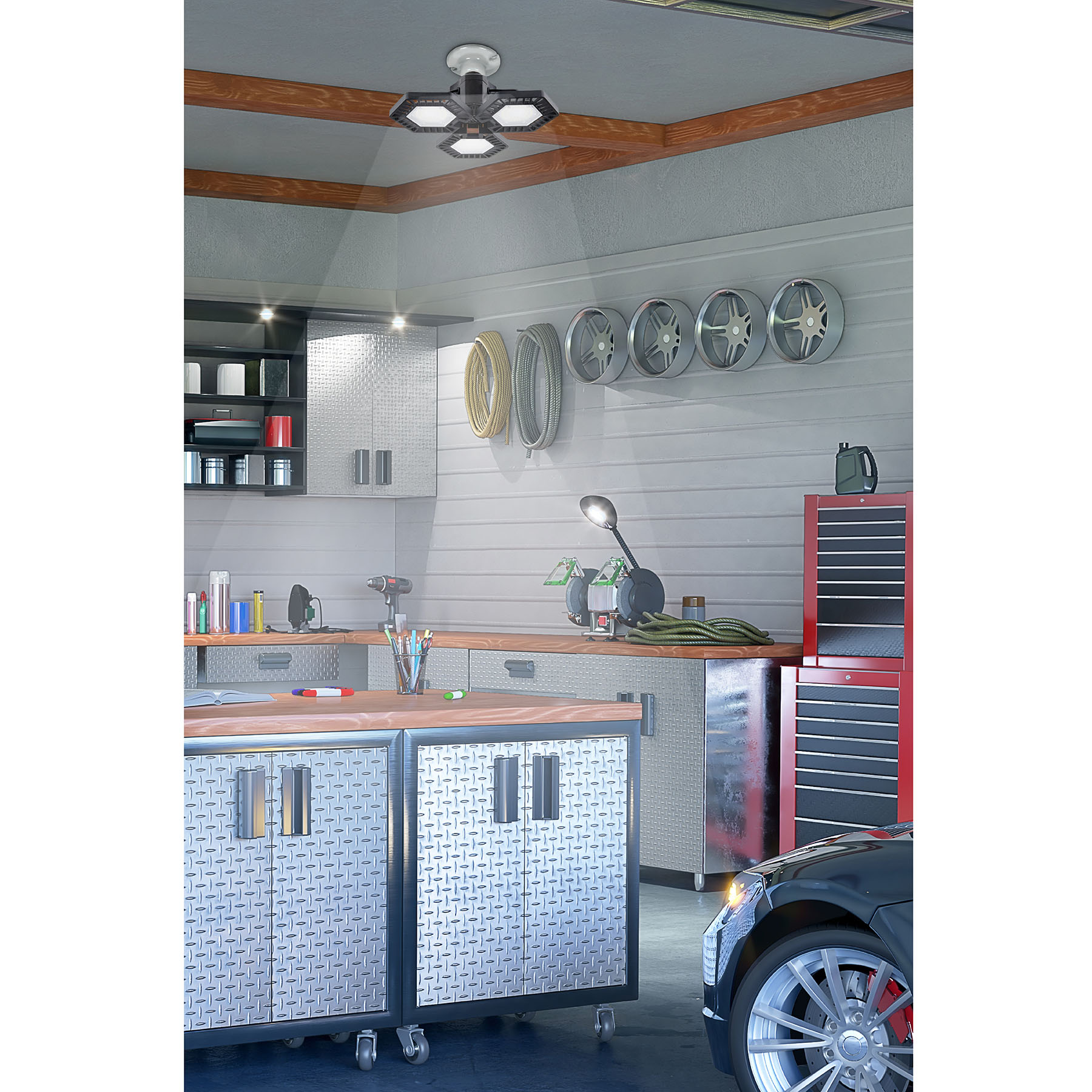 Lámpara LED 50W 6500K con 3 paneles abatibles, VOLTECK - Imagen 8