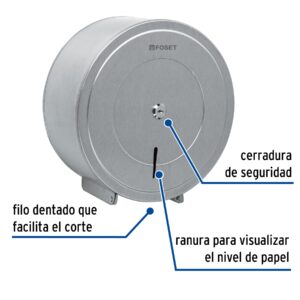 Portarrollo de acero inoxidable, FOSET - Imagen 3