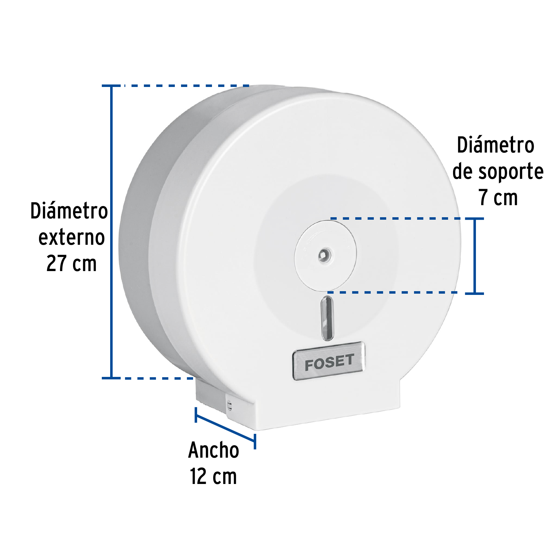 Portarrollo junior de ABS, blanco, FOSET BASIC - Imagen 4