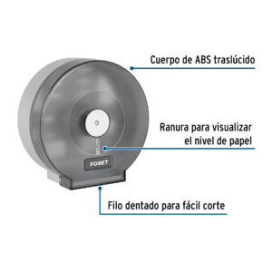 Portarrollo junior de ABS, humo, FOSET BASIC - Imagen 3