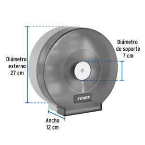 Portarrollo junior de ABS, humo, FOSET BASIC - Imagen 4