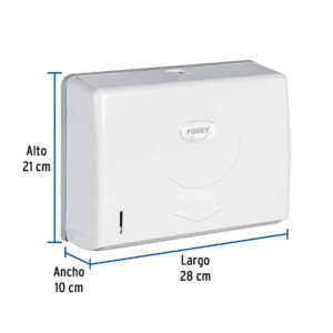 Dispensador chico para toallas de papel, blanco, FOSET BASIC - Imagen 4