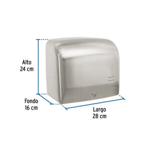 Secador de manos con sensor óptico, acero inoxidable, FOSET - Imagen 3