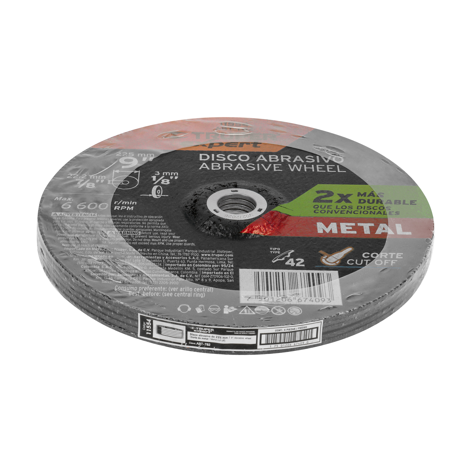 Disco Tipo 42 de 9' x 3.2 mm corte metal, TRUPER EXPERT - Imagen 5