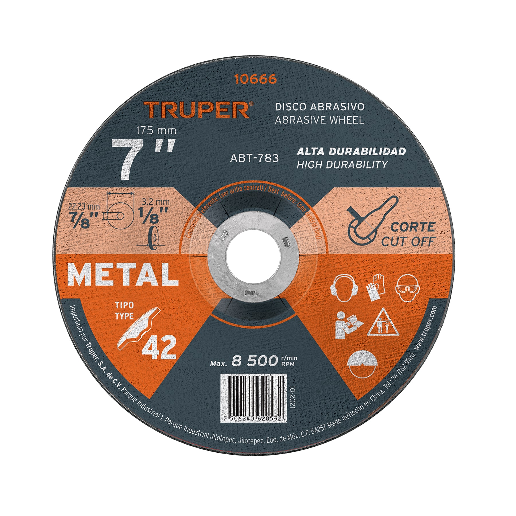 Disco Tipo 42 de 7' x 3.2 mm para corte de metal, TRUPER - Imagen 2