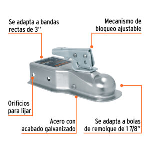 Acoplador para remolque, para bola de 1-7/8', TRUPER - Imagen 4