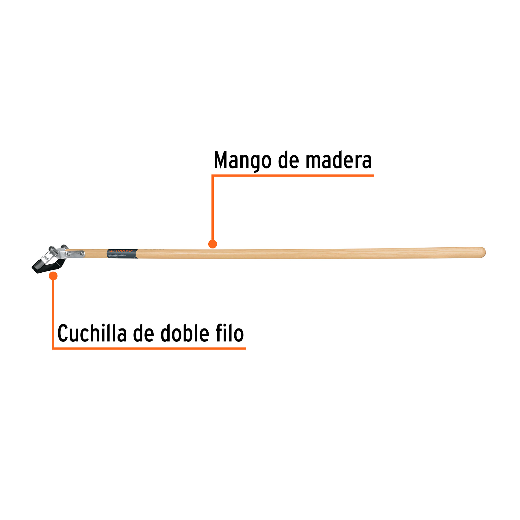 Deshierbador, mango de madera 54', TRUPER - Imagen 3