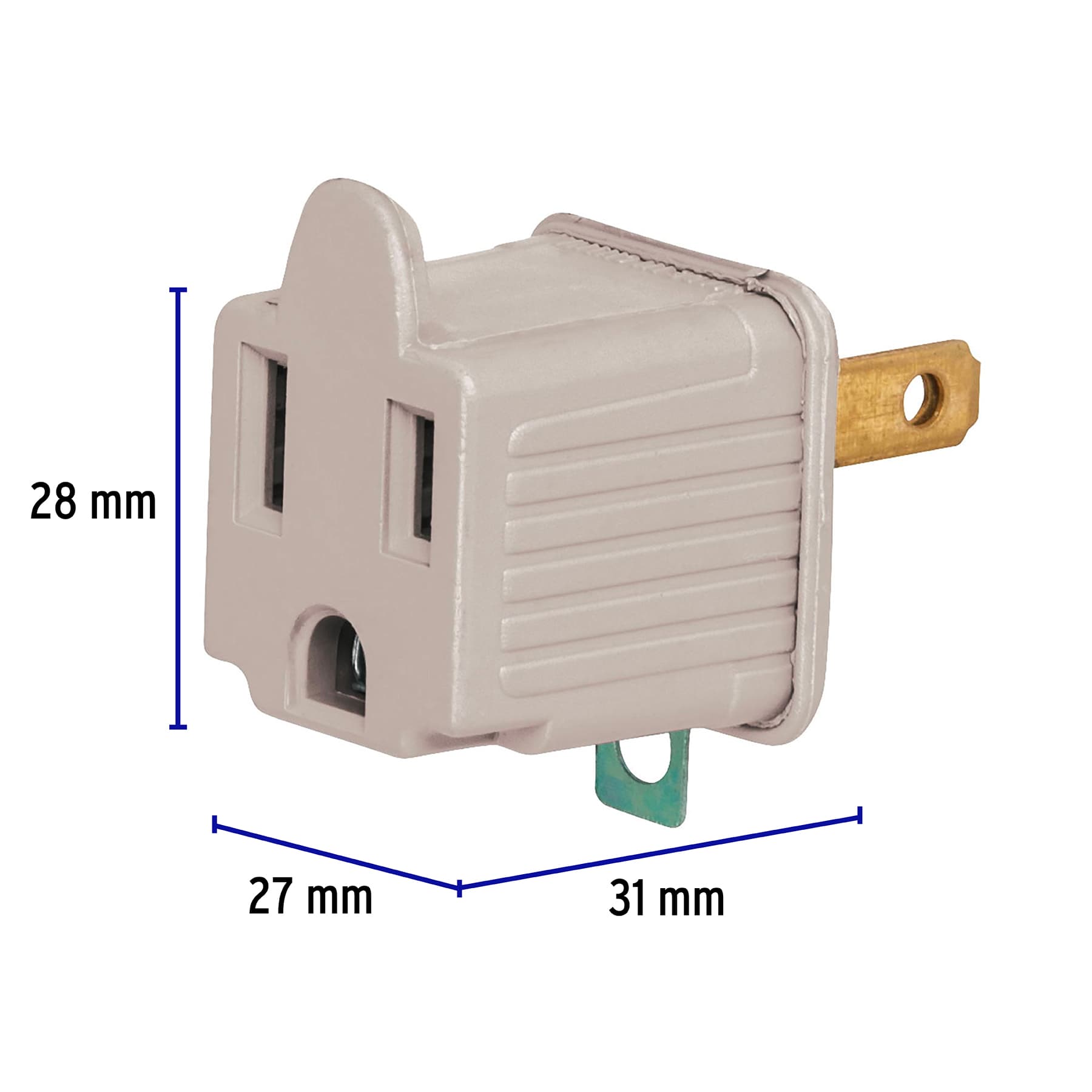 Bolsa con 2 adaptadores 3 a 2 grises, VOLTECK - Imagen 4