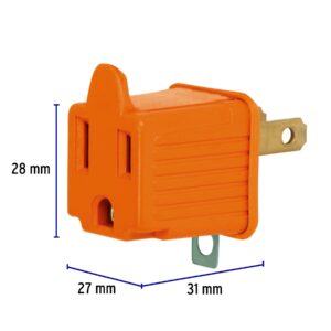 Adaptador 3 a 2, naranja, a granel, VOLTECK - Imagen 4