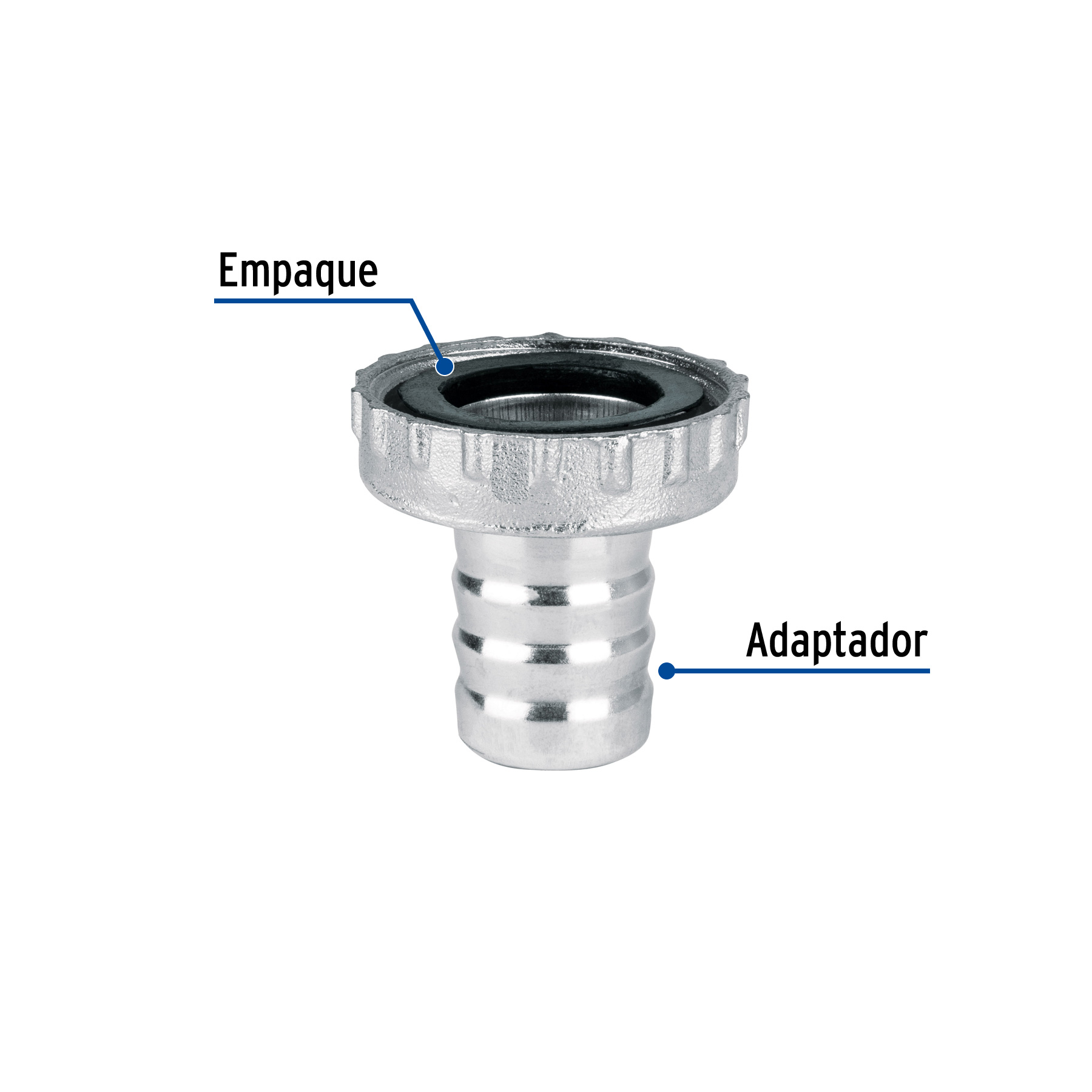 Adaptador metálico 1/2' para manguera, FOSET - Imagen 3
