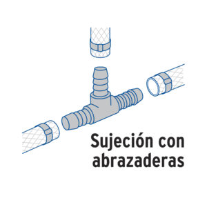 Tee inserción macho latón 1' para manguera, FOSET - Imagen 4