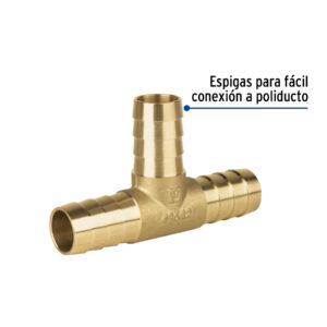 Tee inserción macho latón 3/4' para manguera, FOSET - Imagen 3
