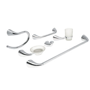 Juego de 6 accesorios para baño metálicos, FOSET AERO - Imagen 2