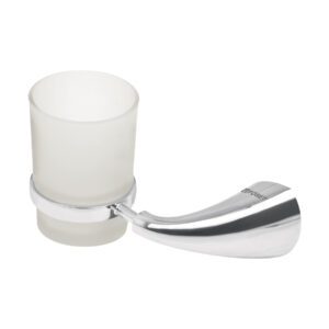 Portavaso cepillero metálico con vaso de vidrio, FOSET AERO