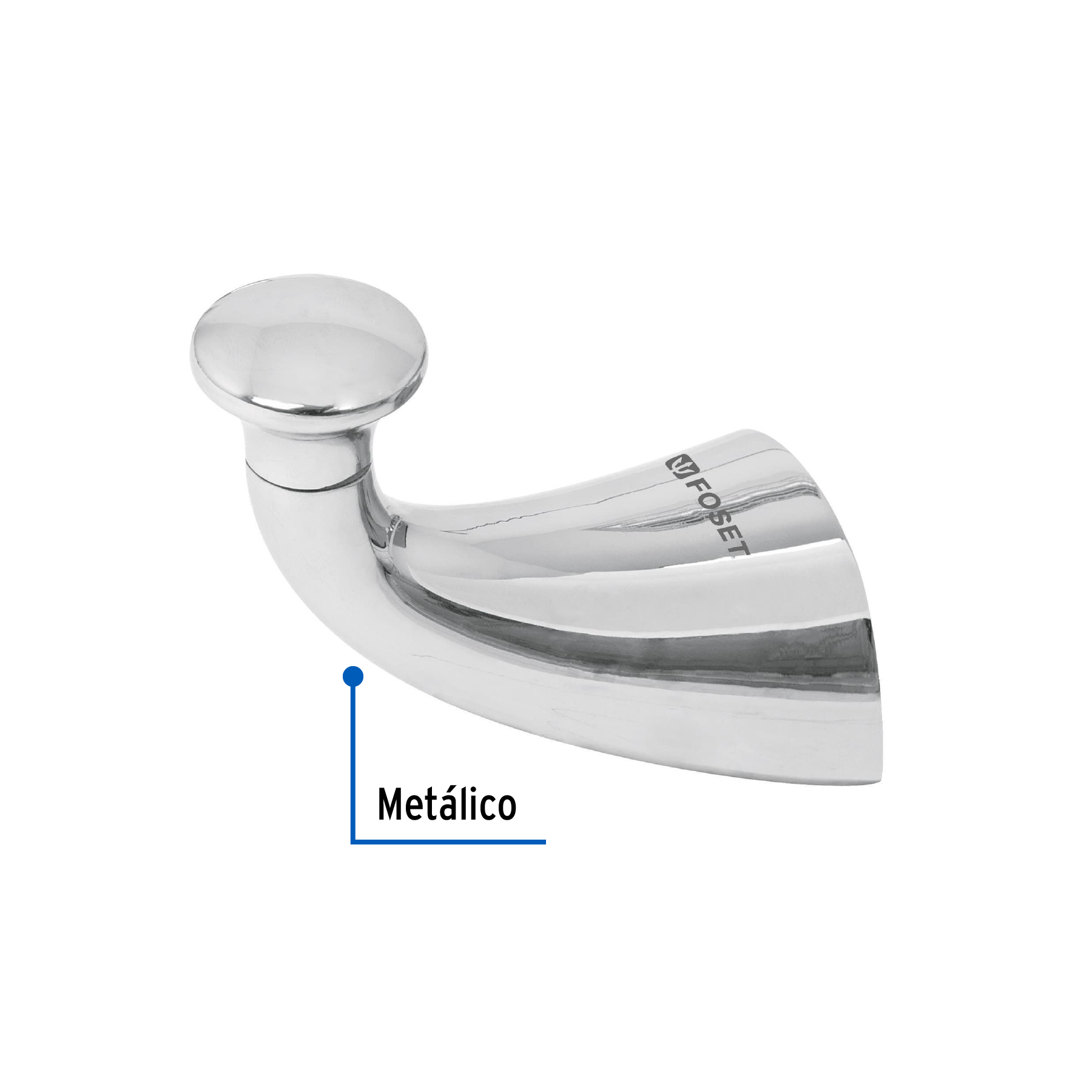 Gancho sencillo metálico para toalla, FOSET AERO - Imagen 3