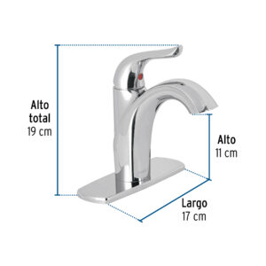Monomando corto lavabo, cromo, FOSET AERO - Imagen 4
