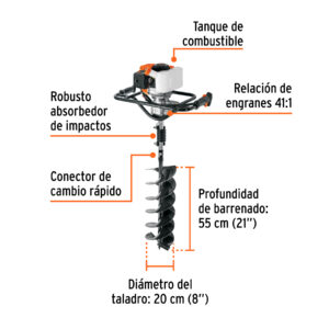 Ahoyadora/motoperforadora a gasolina 52 cc, TRUPER - Imagen 3