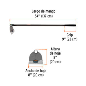 Azadón Lane No. 2 de 2.0 lb, mango de fibra 54', TRUPER - Imagen 4