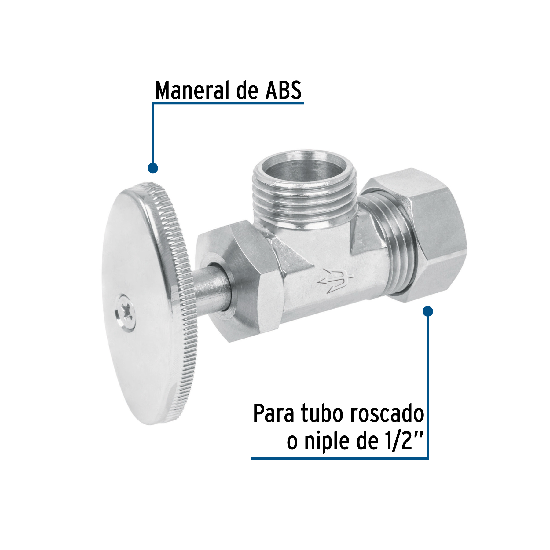 Llave angular 1/2', multivuelta, barrilito, blíster, FOSET - Imagen 3