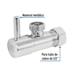Llave angular 1/2',1/4 de vuelta, barrilito, maneral palanca - Imagen 3