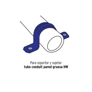 Bolsa c/5 abrazaderas tipo omega 2' p/tubo pared gruesa - Imagen 4