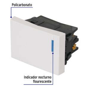 Interruptor de 3 vías, 1.5 módulos, línea Española, blanco - Imagen 3