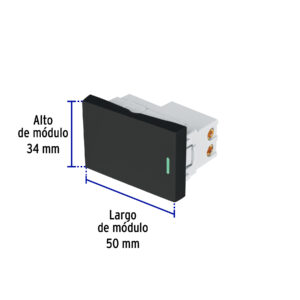 Interruptor sencillo negro de 1.5 módulos, línea Lisboa - Imagen 4