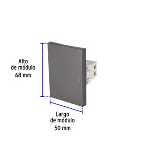Interruptor sencillo acero inox de 3 módulos, línea Lisboa - Imagen 4