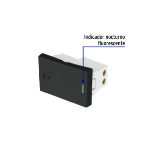 Interruptor para timbre negro de 1.5 módulos, línea Lisboa - Imagen 3