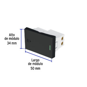 Interruptor para timbre negro de 1.5 módulos, línea Lisboa - Imagen 4