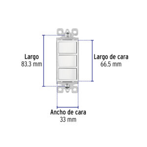 Interruptor triple, línea Classic, VOLTECK - Imagen 4