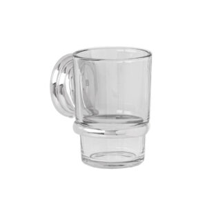 Alternative view of Portavaso cepillero con vaso de vidrio, cromo, FOSET AQUA