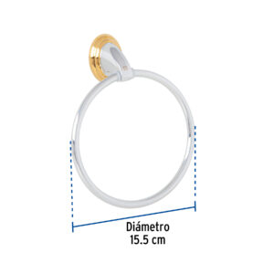 Toallero de argolla, cromo-oro, FOSET AQUA - Imagen 4