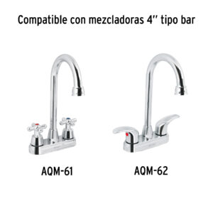 Cuello tipo bar para mezcladora de lavabo, cromo, AQUA - Imagen 5
