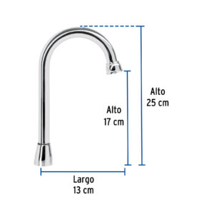 Cuello tipo bar para mezcladora de lavabo, cromo, AQUA - Imagen 4