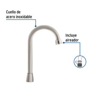 Cuello tipo bar para mezcladora de lavabo, satín, AQUA - Imagen 3