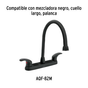 Cuello largo para mezcladora de fregadero, negro mate, AQUA - Imagen 5