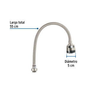 Cuello flexible para mezcladora de fregadero, satín, AQUA - Imagen 4