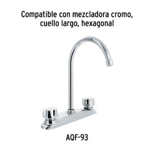 Cuello curvo para mezcladora de fregadero, cromo, AQUA - Imagen 5