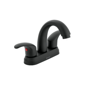 Mezcladora lavabo 4' negro, nariz curva, palanca, AQUA - Imagen 2