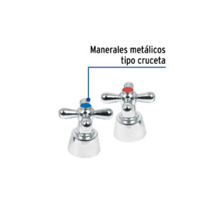 Juego de manerales de cruceta p/lav-fregadero, cromo, AQUA - Imagen 3