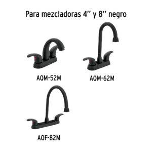 Juego manerales de palanca p/lav-fregadero,negro mate AQUA - Imagen 5