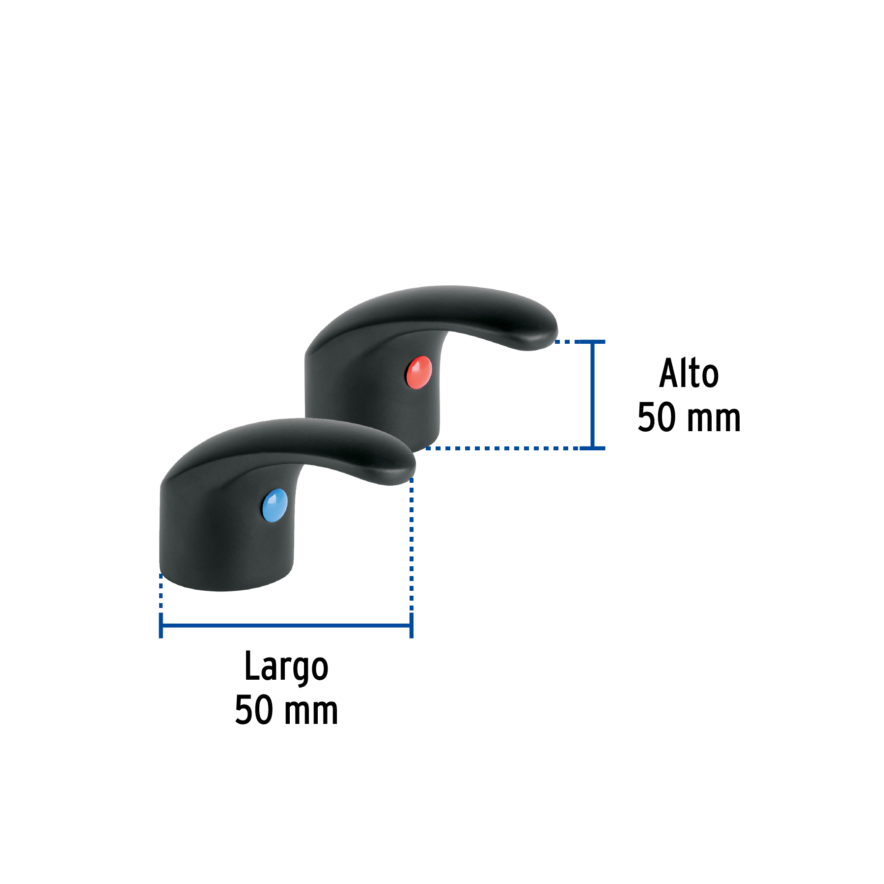 Juego manerales de palanca p/lav-fregadero,negro mate AQUA - Imagen 4