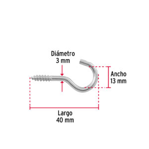 Blíster con 10 armellas abiertas de 18 x 50, FIERO - Imagen 5