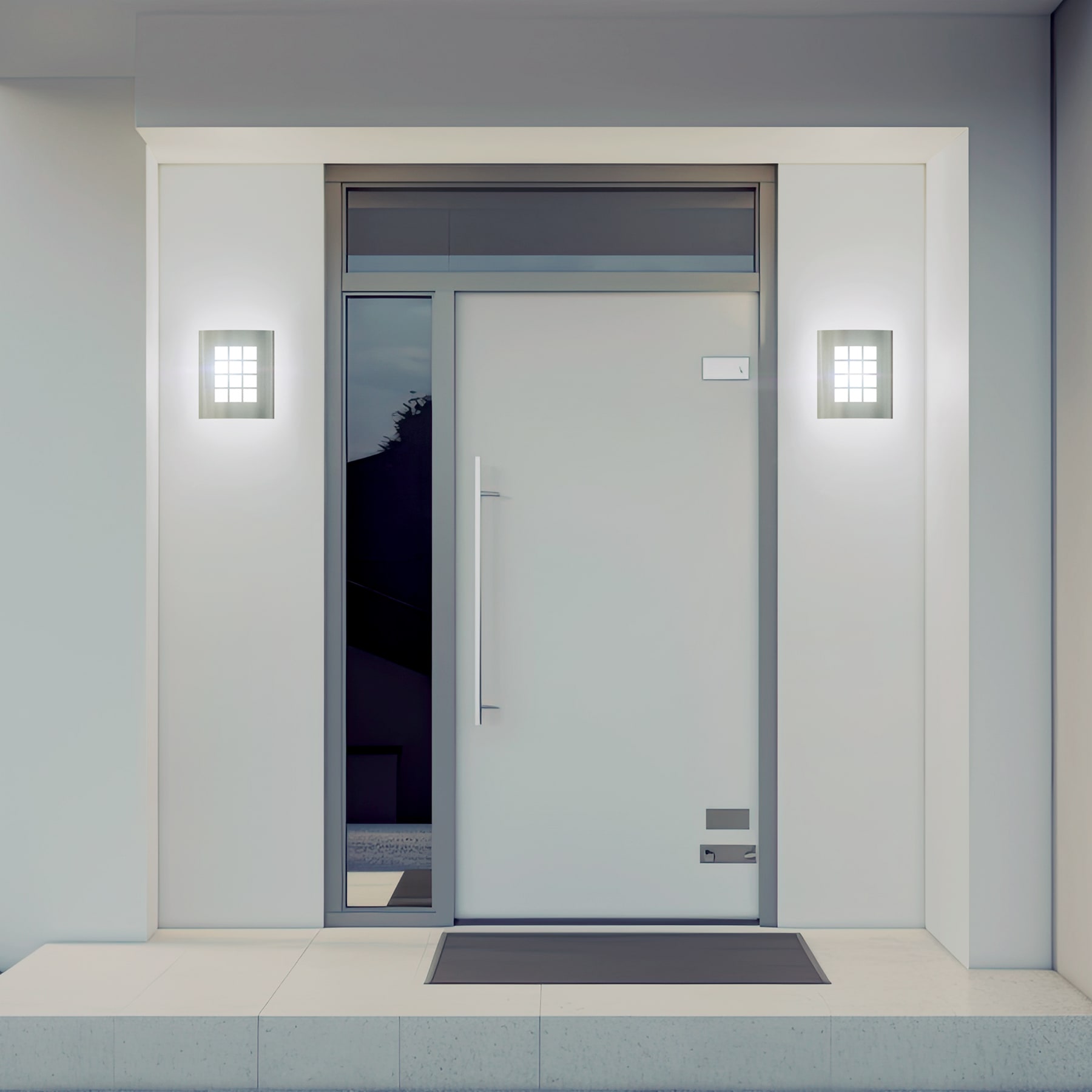 Arbotante decorativo cuerpo acero inox, lámpara no incluida - Imagen 7