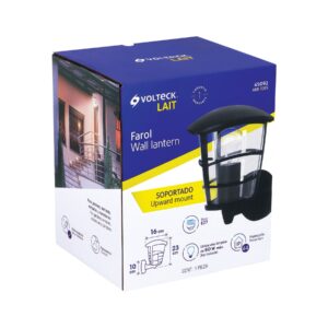 Arbotante tipo farol moderno soportado p/exteriores, negro - Imagen 6