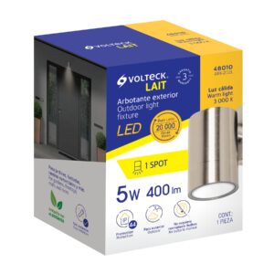 Arbotante LED exterior 5 W 3000K, 1 spot, 6x9 cm, VOLTECK - Imagen 7