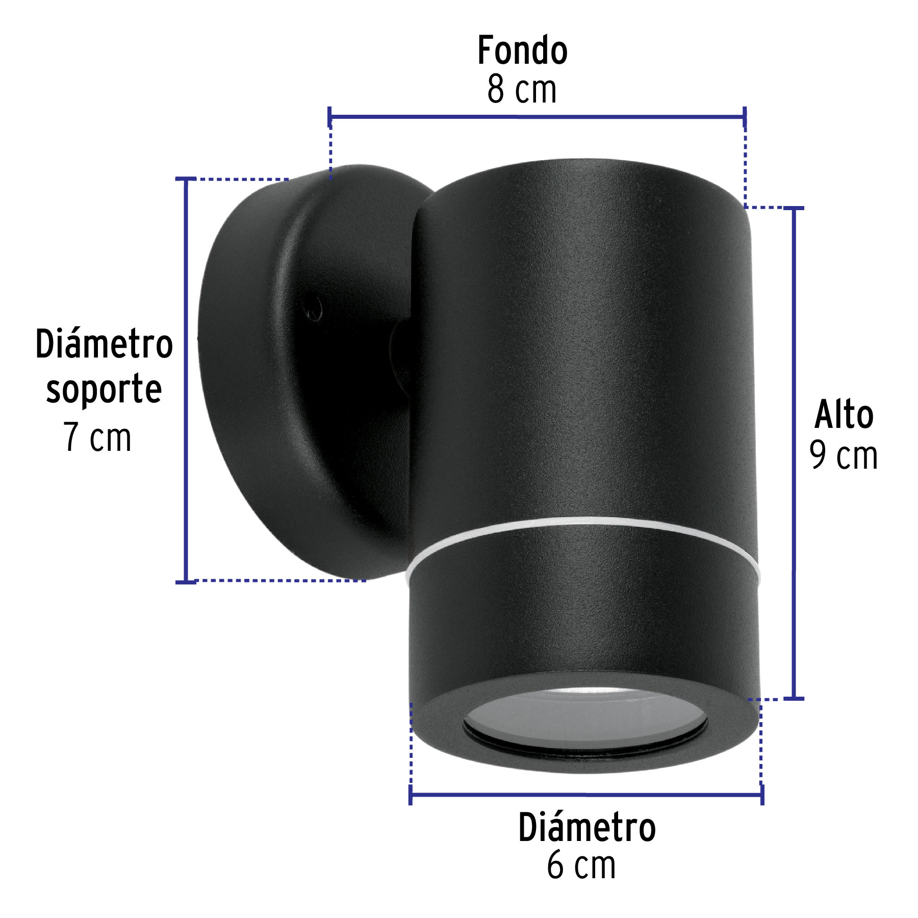 Arbotante de acento 1 spot negro, lámpara no incluida - Imagen 5