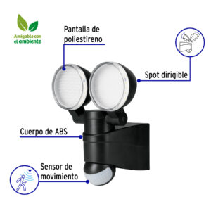Arbotante LED 12W 4000K con sensor de movimiento, negro - Imagen 3